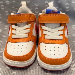 Nike Court Borough Low 2 Infant Toddler Sneakers Orange White Red 4C